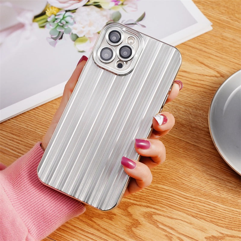 TPU Back Cover for iPhone 13 Pro 6.1 inch with Lens Film Electroplating Streamer Brushed Phone Case TPU Back Cover for iPhone 13 Pro 6.1 inch with Lens Film Electroplating Streamer Brushed Phone Case
